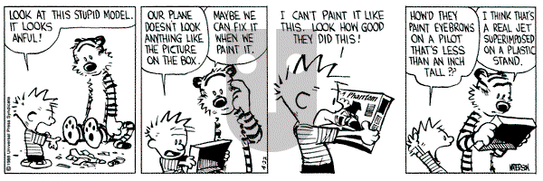 Calvin and Hobbes on Friday April 22, 1988 Comic Strip