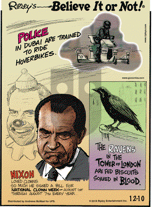 Ripley's Believe It or Not on Monday December 10, 2018 Comic Strip