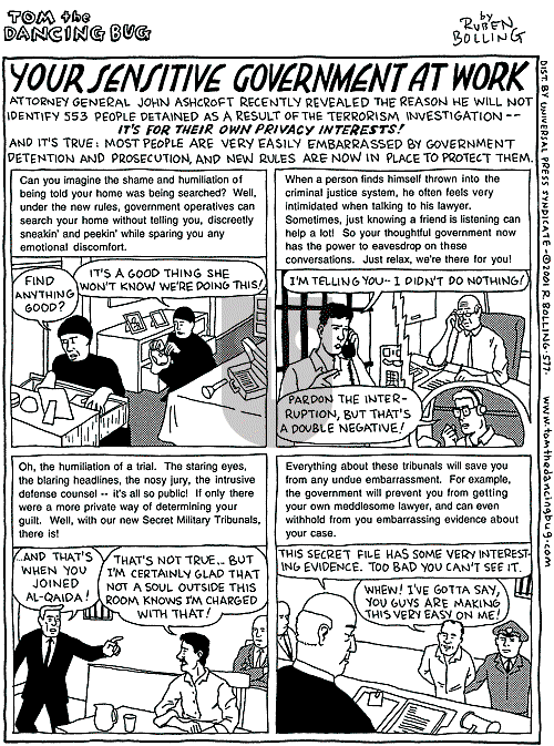 Tom the Dancing Bug on Saturday December 15, 2001 Comic Strip