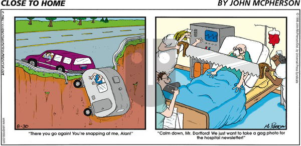 Close to Home on Sunday August 30, 1998 Comic Strip
