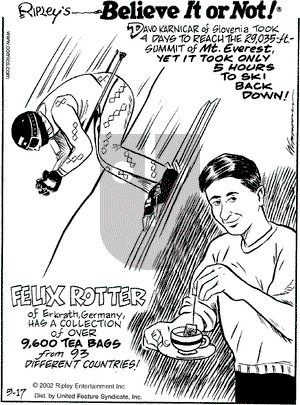 Ripley's Believe It or Not on Friday May 17, 2002 Comic Strip