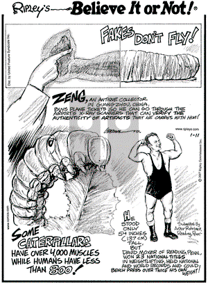 Ripley's Believe It or Not on Thursday January 11, 2007 Comic Strip
