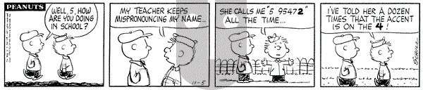 Peanuts - Tuesday November 5, 1963 Comic Strip