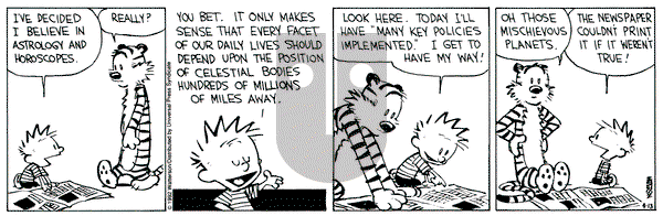 Calvin and Hobbes on Monday April 13, 1992 Comic Strip