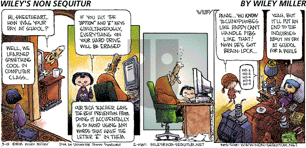 Non Sequitur on Sunday March 12, 2000 Comic Strip