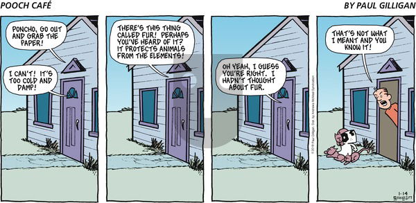 Pooch Cafe on Sunday January 14, 2018 Comic Strip
