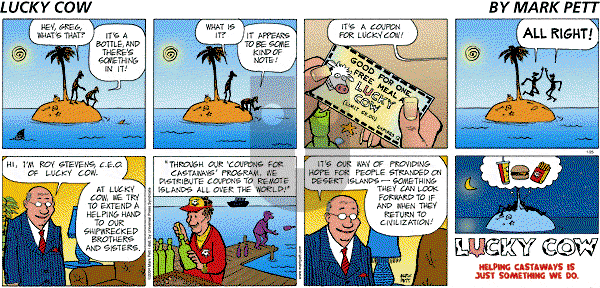 Lucky Cow on Sunday January 25, 2004 Comic Strip