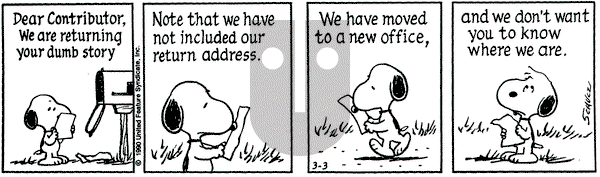 Peanuts - Saturday March 3, 1990 Comic Strip