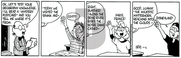 Luann on Thursday November 16, 1995 Comic Strip