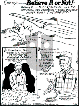 Ripley's Believe It or Not on Monday July 29, 1996 Comic Strip