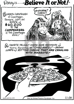 Ripley's Believe It or Not on Tuesday November 28, 2000 Comic Strip