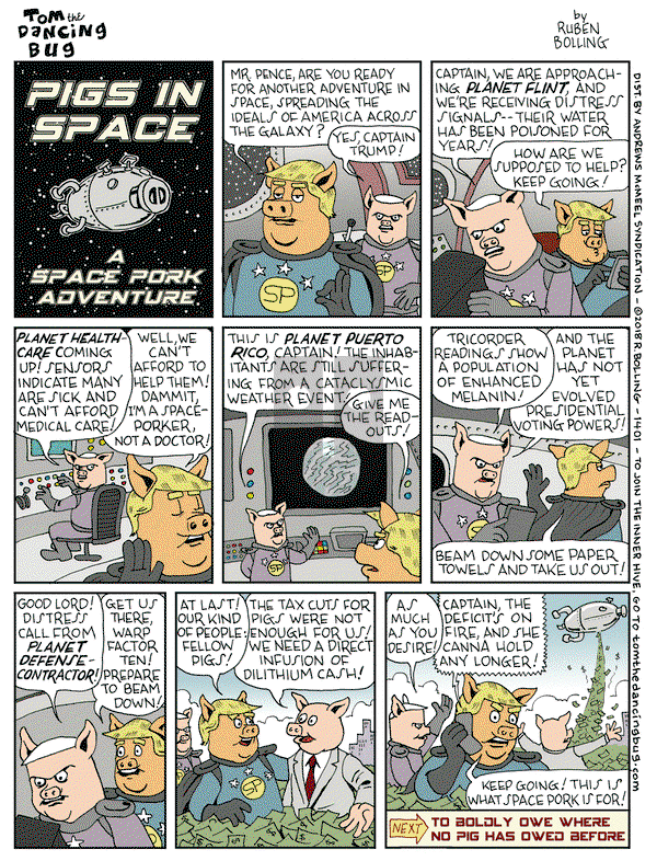 Tom the Dancing Bug on Friday August 17, 2018 Comic Strip