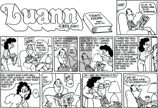 Luann on Sunday March 15, 1992 Comic Strip
