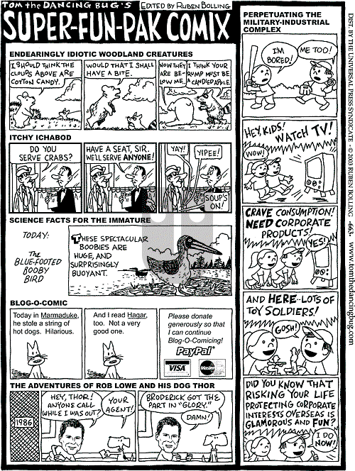 Tom the Dancing Bug on Saturday September 6, 2003 Comic Strip