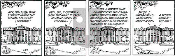 Doonesbury on Wednesday September 22, 1976 Comic Strip