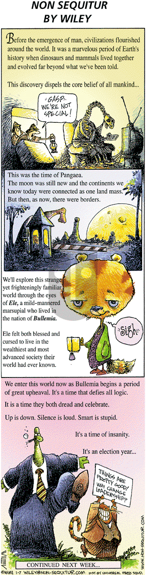 Non Sequitur on Sunday January 7, 2001 Comic Strip