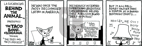 La Cucaracha on Monday December 9, 2002 Comic Strip