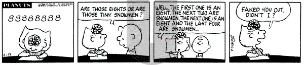 Peanuts on Wednesday February 12, 1975 Comic Strip