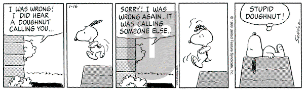 Peanuts on Saturday January 16, 1999 Comic Strip