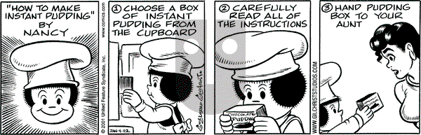 Nancy on Friday January 4, 2002 Comic Strip