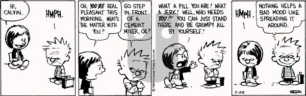Calvin and Hobbes - Wednesday March 22, 1989 Comic Strip