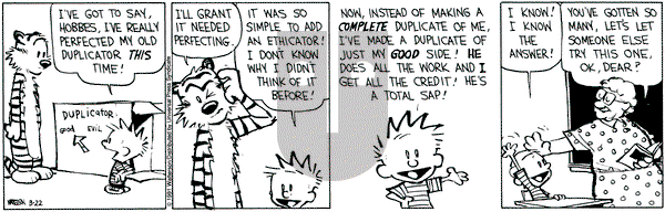 Calvin and Hobbes on Friday March 22, 1991 Comic Strip