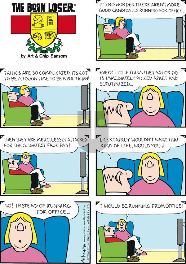 The Born Loser on Sunday October 9, 2016 Comic Strip