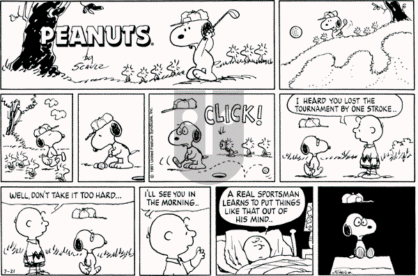 Peanuts - Sunday July 21, 1991 Comic Strip