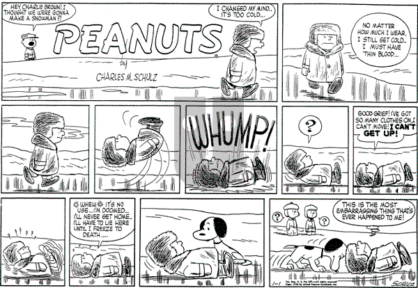 Peanuts - Sunday January 1, 1956 Comic Strip