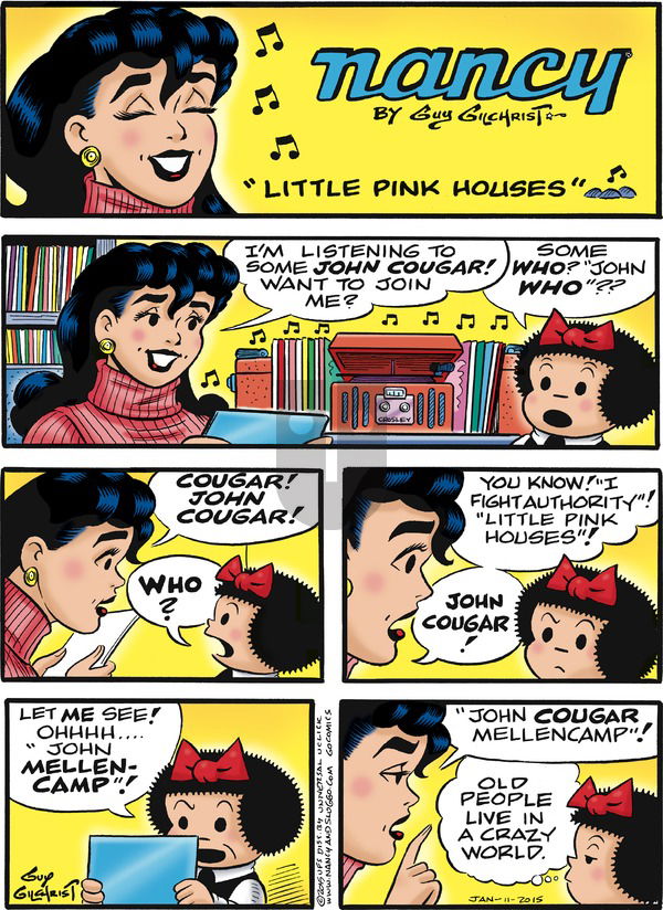 Nancy on Sunday January 11, 2015 Comic Strip