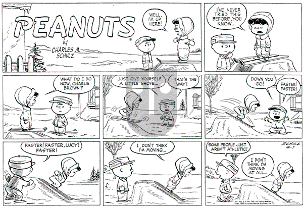 Peanuts - Sunday December 7, 1952 Comic Strip
