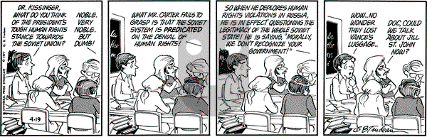 Doonesbury on Tuesday April 19, 1977 Comic Strip