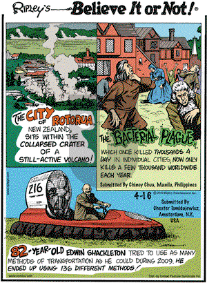 Ripley's Believe It or Not on Friday April 16, 2010 Comic Strip