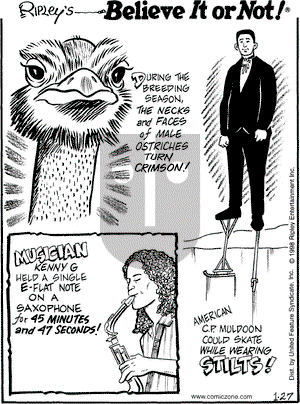 Ripley's Believe It or Not on Tuesday January 27, 1998 Comic Strip