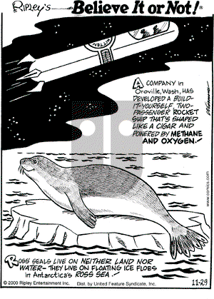 Ripley's Believe It or Not on Wednesday November 29, 2000 Comic Strip