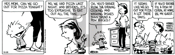 Calvin and Hobbes on Monday October 28, 1991 Comic Strip