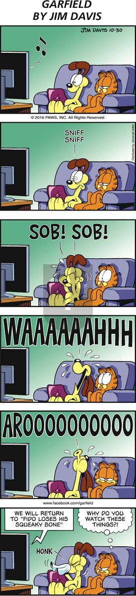 Garfield on Sunday October 30, 2016 Comic Strip