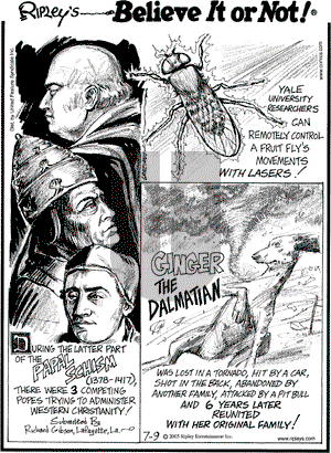 Ripley's Believe It or Not on Saturday July 9, 2005 Comic Strip