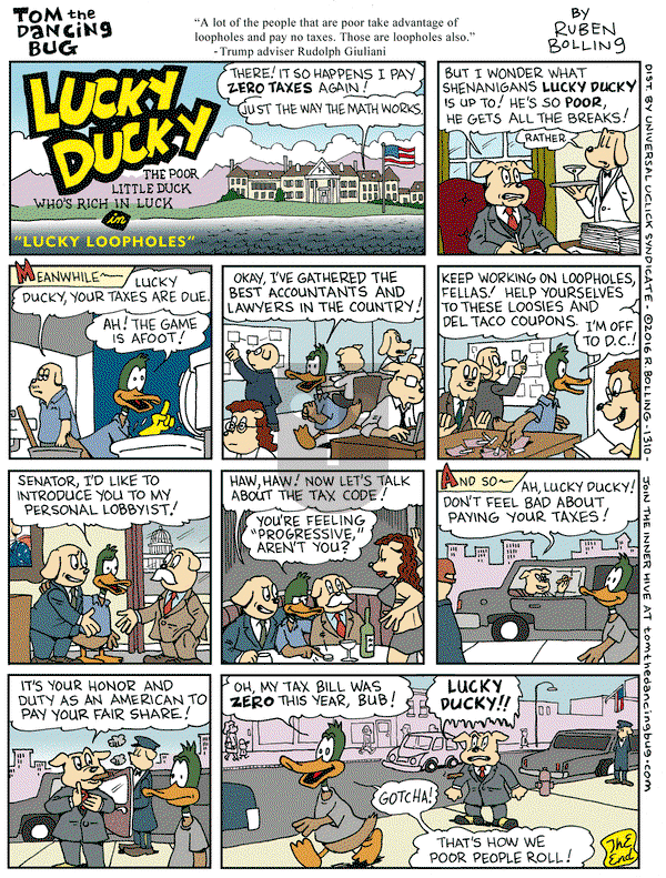 Tom the Dancing Bug on Friday October 28, 2016 Comic Strip