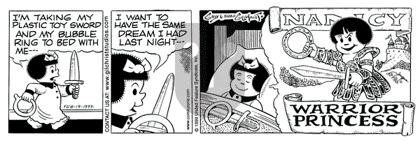 Nancy - Friday February 19, 1999 Comic Strip