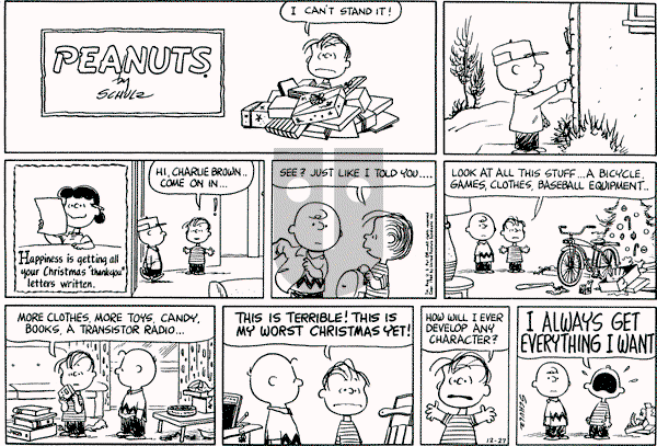 Peanuts - Sunday December 27, 1964 Comic Strip
