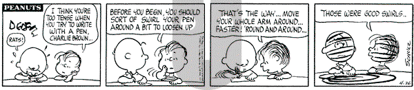 Peanuts - Wednesday April 26, 1967 Comic Strip