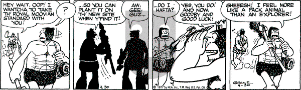 Alley Oop on Saturday April 30, 1977 Comic Strip