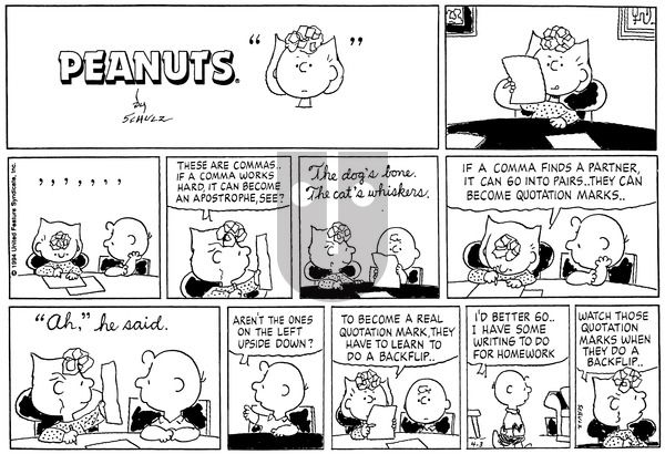 Peanuts on Sunday April 3, 1994 Comic Strip
