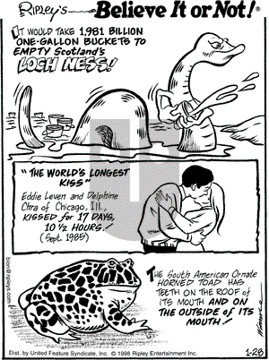 Ripley's Believe It or Not on Tuesday February 3, 1998 Comic Strip