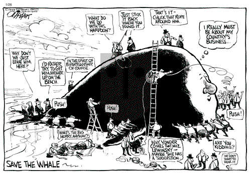 Pat Oliphant on Tuesday January 26, 1999 Comic Strip