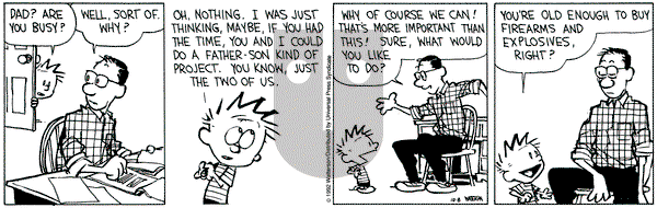 Calvin and Hobbes on Thursday October 8, 1992 Comic Strip