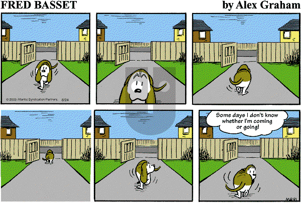 Fred Basset on Sunday August 24, 2003 Comic Strip