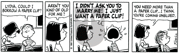 Peanuts on Sunday August 18, 1996 Comic Strip