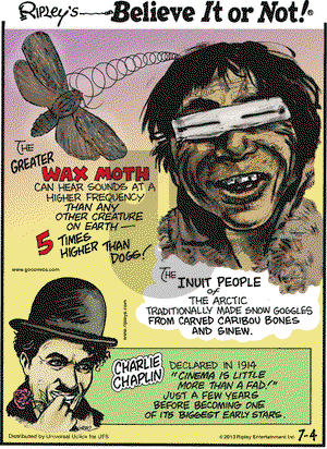 Ripley's Believe It or Not on Thursday July 4, 2013 Comic Strip